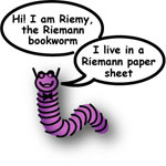 The bookworm in the Riemann space, the crumpled wrinkled paper ball.
